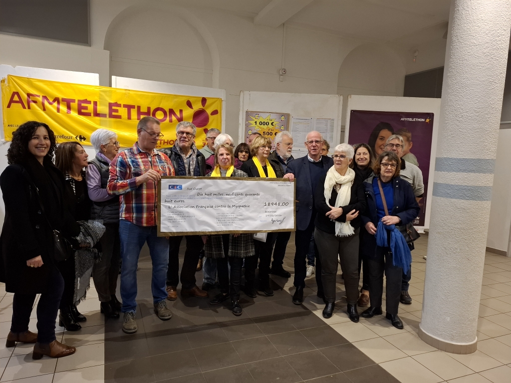 REMISE DE CHÈQUE POUR LE TELETHON A BEDARIEUX