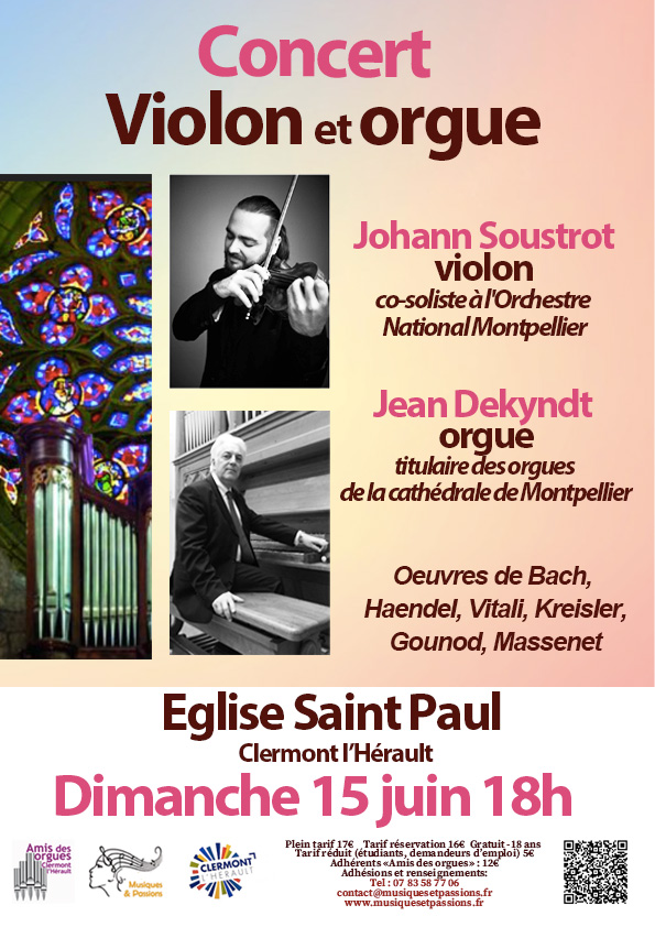 CONCERT VIOLON ET ORGUE A CLERMONT L'HERAULT