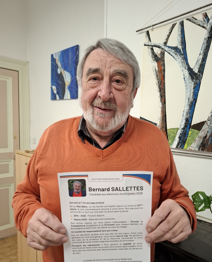 BERNARD SALLETTES CANDIDAT POUR UN NOUVEAU MANDAT A LA TOUR 